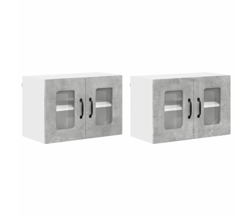 Virtuves Sienas Skapītis 2 Pcs Betona Pelēks 60 X 31 X 40 Cm Vidaxl