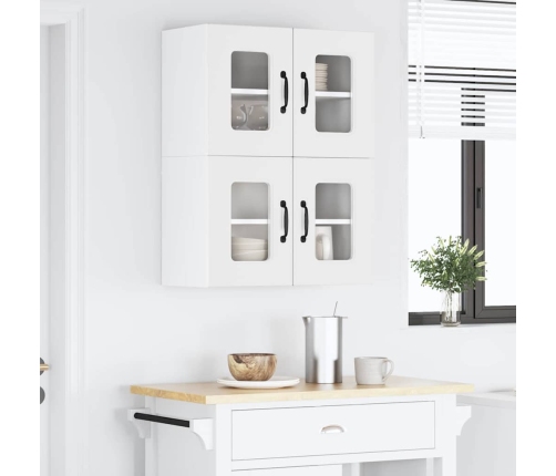 Virtuves Sienas Skapītis 2 Pcs Augsta Spīduma Baltā Krāsa Vidaxl