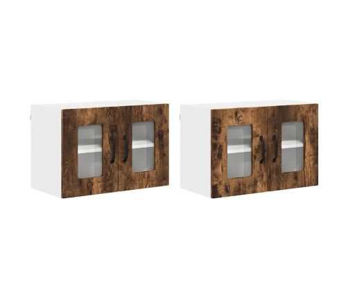 Virtuves Sienas Skapītis 2 Pcs Dūmaka Ozols 60 X 31 X 40 Cm Vidaxl