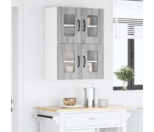 Virtuves Sienas Skapītis 2 Pcs Pelēks Sonoma 60 X 31 X 40 Cm Vidaxl