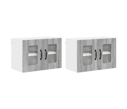 Virtuves Sienas Skapītis 2 Pcs Pelēks Sonoma 60 X 31 X 40 Cm Vidaxl