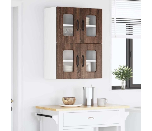 Virtuves Sienas Skapītis 2 Pcs Brūns Ozols 60 X 31 X 40 Cm Vidaxl