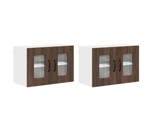 Virtuves Sienas Skapītis 2 Pcs Brūns Ozols 60 X 31 X 40 Cm Vidaxl