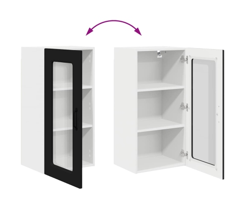 Virtuves Sienas Skapītis Ar Plauktu 2 Pcs Melna 40 X 31 X 80 Cm Vidaxl