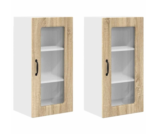 Virtuves Sienas Skapītis 2 Pcs Sonoma Ozols 40 X 31 X 80 Cm Vidaxl
