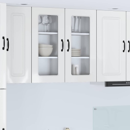 Virtuves Sienas Skapītis 2 Pcs Augsta Spīduma Baltā Krāsa Vidaxl