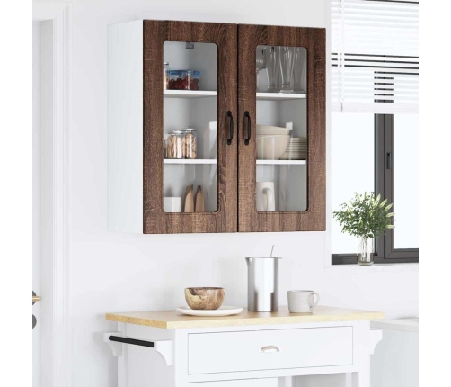 Virtuves Sienas Skapītis 2 Pcs Brūns Ozols 40 X 31 X 80 Cm Vidaxl