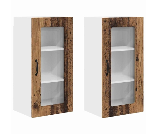 Virtuves Sienas Skapītis 2 Pcs Vecs Koks 40 X 31 X 80 Cm Vidaxl