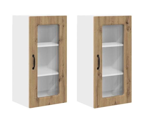 Virtuves Sienas Skapītis 2 Pcs Artisānā Ozols 40 X 31 X 80 Cm Vidaxl