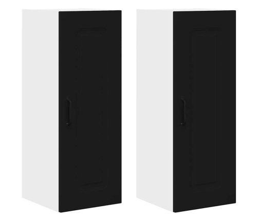 Virtuves Sienas Skapītis Ar Plauktu 2 Pcs Melna 30 X 31 X 80 Cm Vidaxl