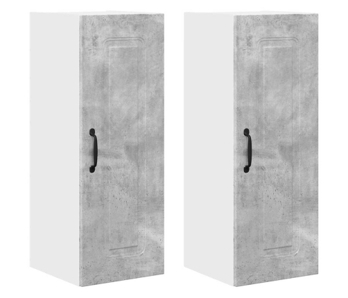 Virtuves Sienas Skapītis 2 Pcs Betona Pelēks 30 X 31 X 80 Cm Vidaxl