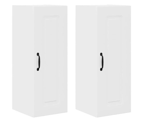 Virtuves Sienas Skapītis 2 Pcs Augsta Spīduma Baltā Krāsa Vidaxl