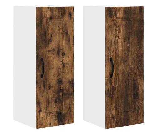 Virtuves Sienas Skapītis 2 Pcs Dūmaka Ozols 30 X 31 X 80 Cm Vidaxl