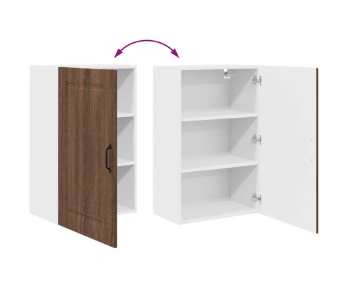 Virtuves Sienas Skapītis Ar Plauktu Brūns Ozols 50 X 31 X 80 Cm Vidaxl