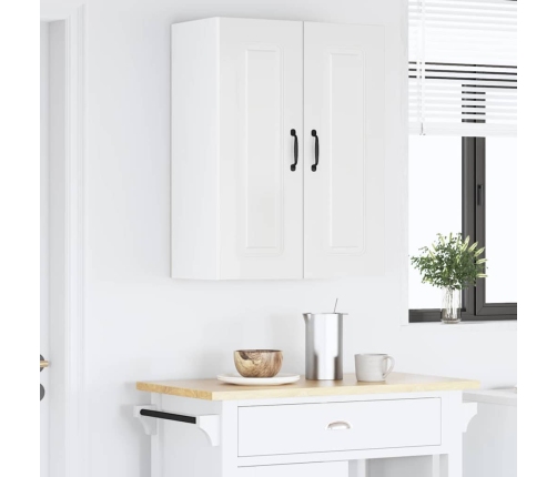 Virtuves Sienas Skapītis Ar Plauktu Augsta Spīduma Baltā Krāsa Vidaxl
