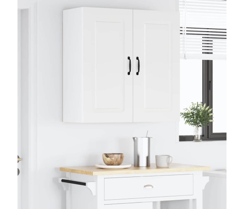 Virtuves Sienas Skapītis Ar Plauktu Augsta Spīduma Baltā Krāsa Vidaxl