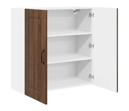 Virtuves Sienas Skapītis Ar Plauktu Brūns Ozols 80 X 31 X 80 Cm Vidaxl