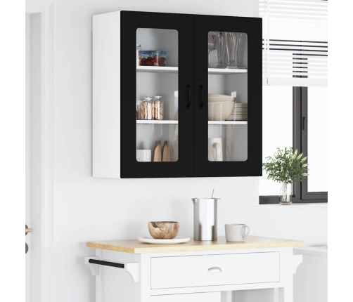 Virtuves Sienas Skapītis Ar Plauktu Melna 80 X 31 X 80 Cm Vidaxl