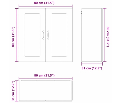Virtuves Sienas Skapītis Ar Plauktu Melna 80 X 31 X 80 Cm Vidaxl