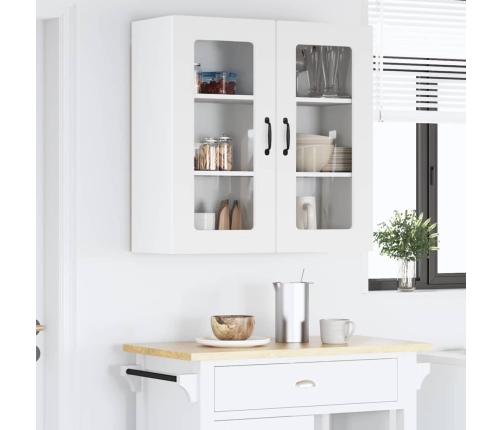 Virtuves Sienas Skapītis Ar Plauktu Augsta Spīduma Baltā Krāsa Vidaxl