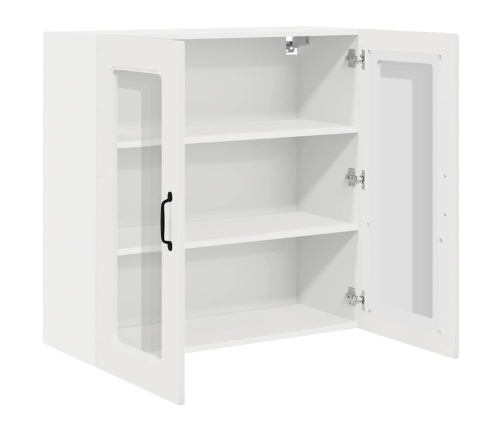 Virtuves Sienas Skapītis Ar Plauktu Augsta Spīduma Baltā Krāsa Vidaxl