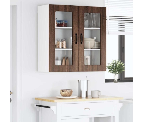 Virtuves Sienas Skapītis Ar Plauktu Brūns Ozols 80 X 31 X 80 Cm Vidaxl