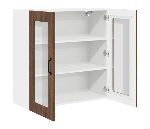 Virtuves Sienas Skapītis Ar Plauktu Brūns Ozols 80 X 31 X 80 Cm Vidaxl