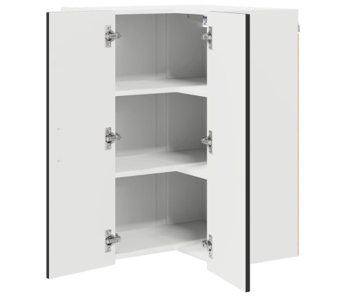 Virtuves Sienas Skapītis Ar Plauktu Melna 57 X 57 X 80 Cm Vidaxl