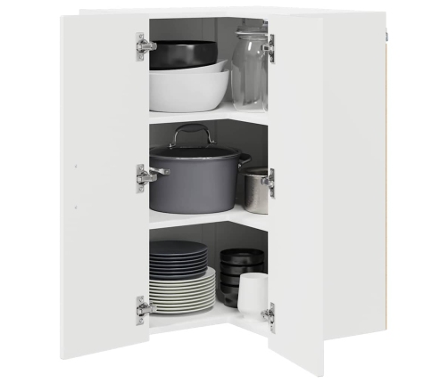 Virtuves Sienas Skapītis Ar Plauktu Augsta Spīduma Baltā Krāsa Vidaxl