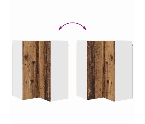 Virtuves Sienas Skapītis Ar Plauktu Vecs Koks 57 X 57 X 80 Cm Vidaxl