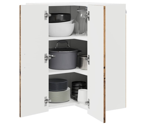 Virtuves Sienas Skapītis Ar Plauktu Vecs Koks 57 X 57 X 80 Cm Vidaxl