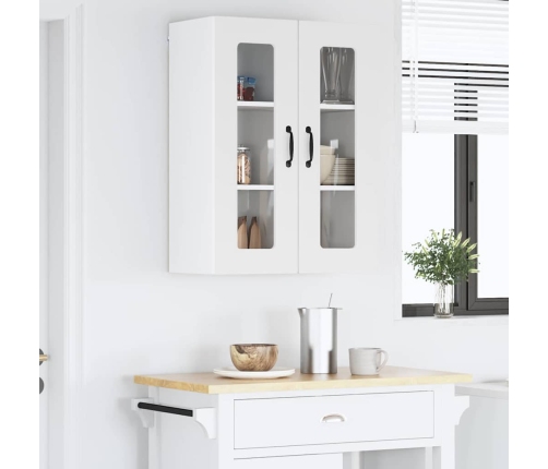 Virtuves Sienas Skapītis Ar Plauktu Augsta Spīduma Baltā Krāsa Vidaxl