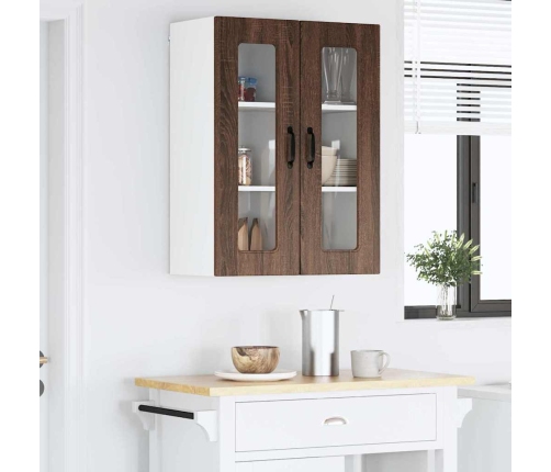 Virtuves Sienas Skapītis Ar Plauktu Brūns Ozols 60 X 31 X 80 Cm Vidaxl