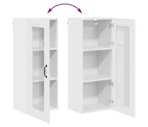 Virtuves Sienas Skapītis Ar Plauktu Augsta Spīduma Baltā Krāsa Vidaxl