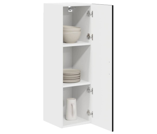 Virtuves Sienas Skapītis Ar Plauktu Melna 30 X 31 X 100 Cm Vidaxl