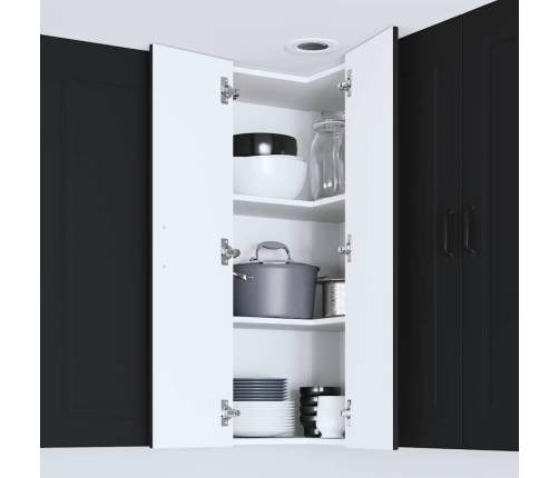 Virtuves Sienas Skapītis Ar Plauktu Melna 57 X 57 X 100 Cm Vidaxl