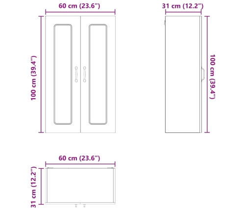 Virtuves Sienas Skapītis Ar Plauktu Vecs Koks 60 X 31 X 100 Cm Vidaxl