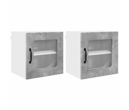 Virtuves Sienas Skapītis 2 Pcs Betona Pelēks 40 X 31 X 40 Cm Vidaxl
