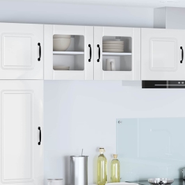 Virtuves Sienas Skapītis 2 Pcs Augsta Spīduma Baltā Krāsa Vidaxl