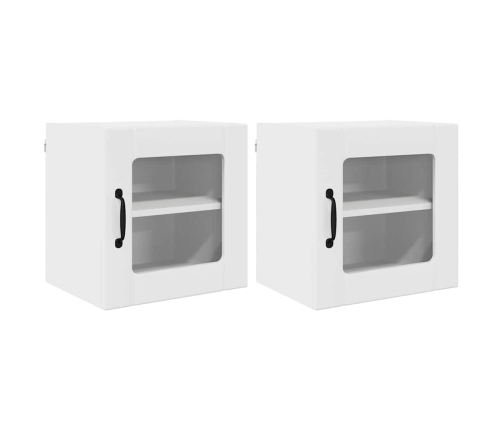 Virtuves Sienas Skapītis 2 Pcs Augsta Spīduma Baltā Krāsa Vidaxl