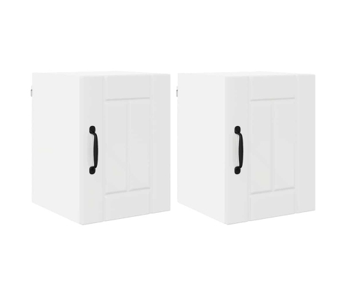 Virtuves Sienas Skapītis 2 Pcs Augsta Spīduma Baltā Krāsa Vidaxl