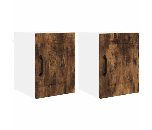 Virtuves Sienas Skapītis 2 Pcs Dūmaka Ozols 30 X 31 X 40 Cm Vidaxl