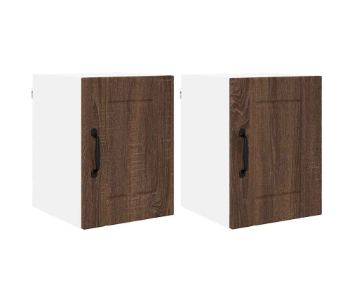Virtuves Sienas Skapītis 2 Pcs Brūns Ozols 30 X 31 X 40 Cm Vidaxl