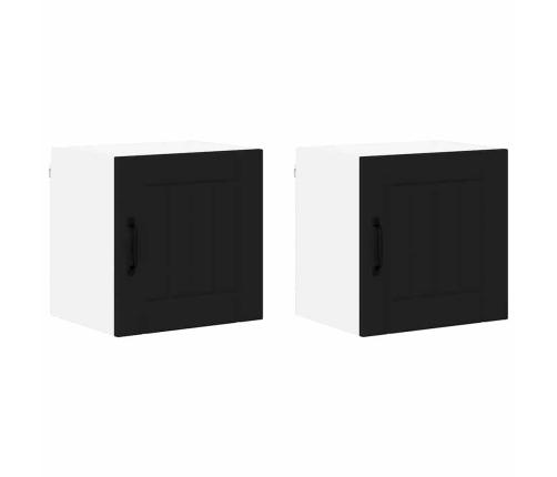Virtuves Sienas Skapītis Ar Plauktu 2 Pcs Melna 40 X 31 X 40 Cm Vidaxl