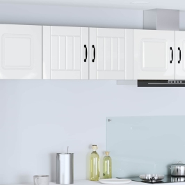 Virtuves Sienas Skapītis 2 Pcs Augsta Spīduma Baltā Krāsa Vidaxl