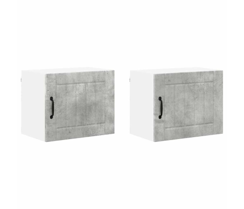 Virtuves Sienas Skapītis 2 Pcs Betona Pelēks 50 X 31 X 40 Cm Vidaxl