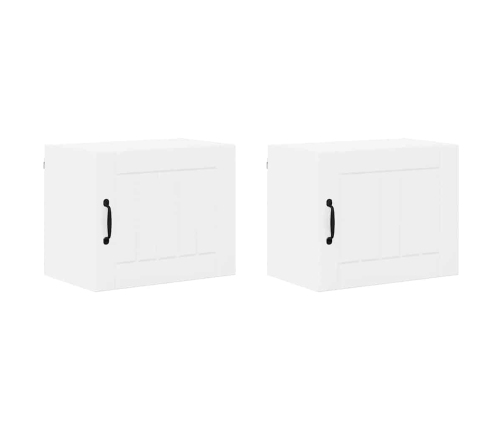 Virtuves Sienas Skapītis 2 Pcs Augsta Spīduma Baltā Krāsa Vidaxl