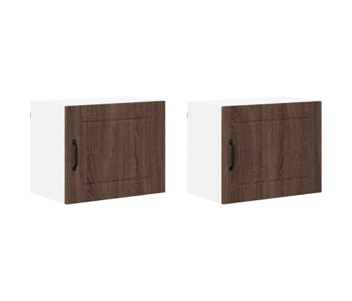 Virtuves Sienas Skapītis 2 Pcs Brūns Ozols 50 X 31 X 40 Cm Vidaxl