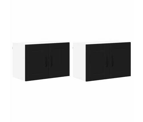 Virtuves Sienas Skapītis Ar Plauktu 2 Pcs Melna 60 X 31 X 40 Cm Vidaxl