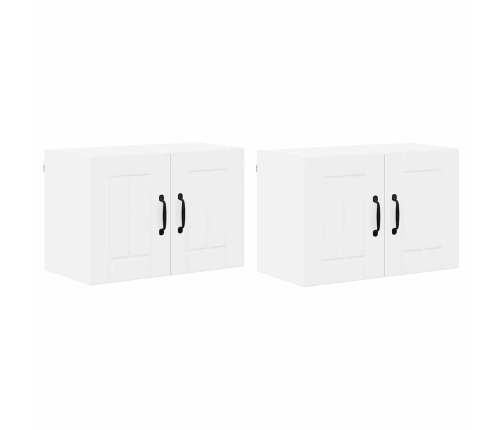 Virtuves Sienas Skapji 2 Pcs Augsta Spīduma Baltā Krāsa Vidaxl
